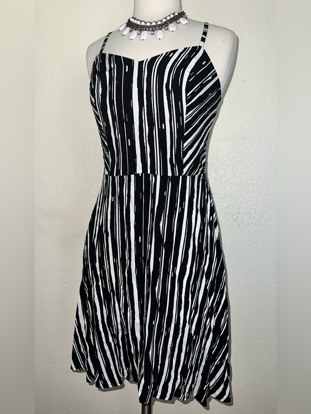 Apt. 9 Black and White Striped Strapless Sundress